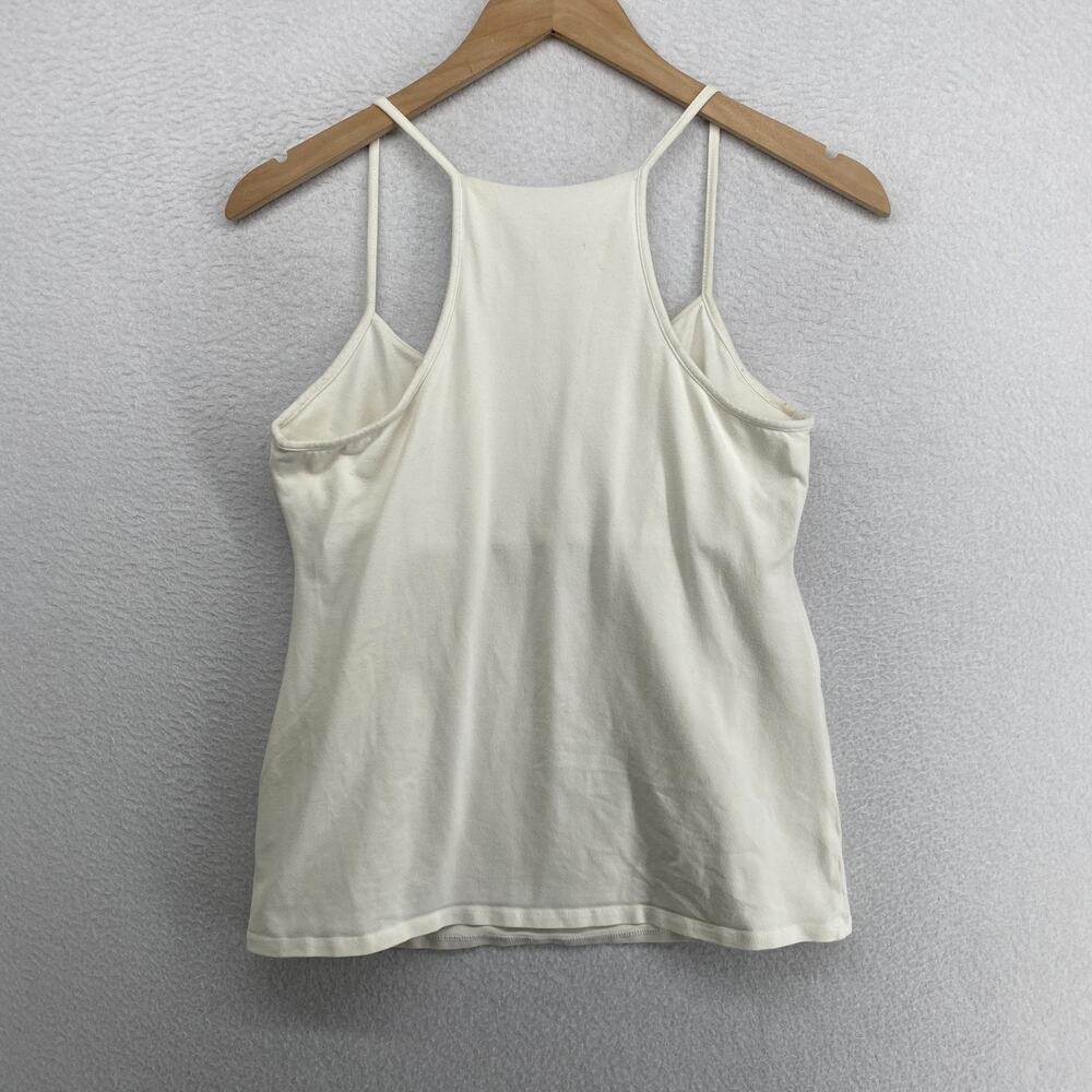 EILEEN FISHER Top M Cami Stretch Organic Cotton Jersey Shelf Bra Off White USA - Picture 11 of 16